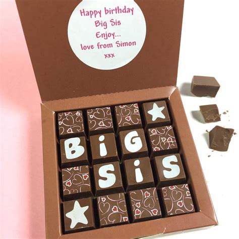 Personalised Message Biglil Sis Chocolates By Cocoapod