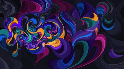 Desktop Wallpaper Colorful Abstract Curves Designs 4k Hd Image