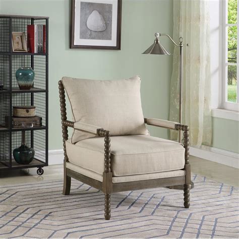 Best Master West Palm Solid Wood Living Room Accent Chair
