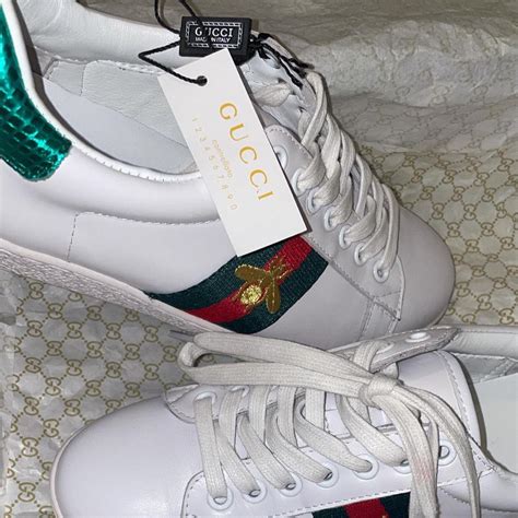 Gucci Ace Bee Trainers Uk 38size 5 New Laces Depop