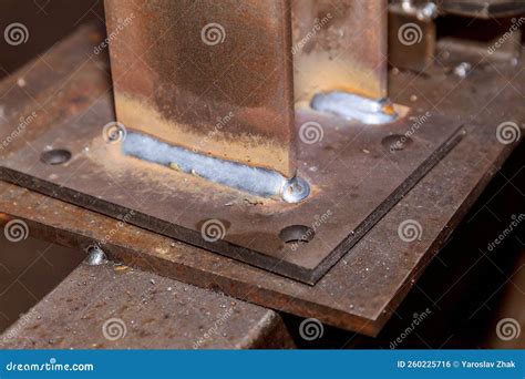 Weld Joint Joining Two Metal Parts Welding Seam On Steel Sheet Metal