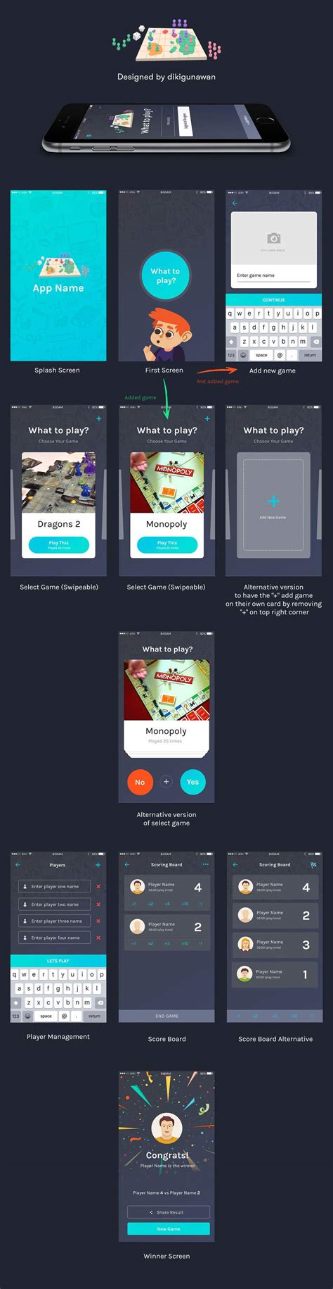 Download Design a mockup for a board game score tracking app ...
