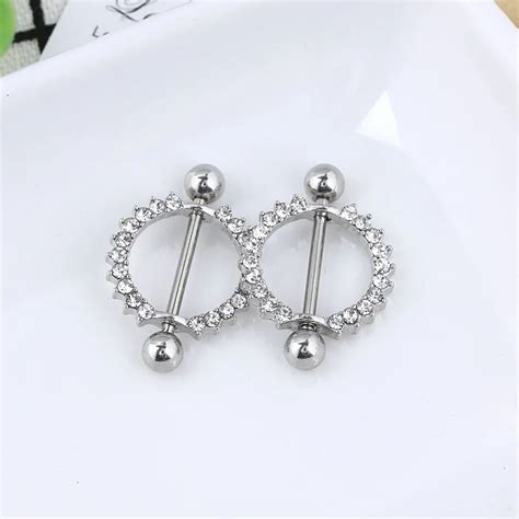 Pcs Clear Crystal Heart Nipple Ring Punk Nipple Piercing Mamilo Sexy