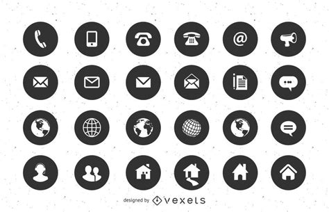 Contact Flat Icons Vector Download