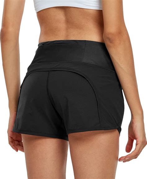 Womens Workout Shorts Athletic Sports Running Shorts For Women With Mesh Liner Pocket On