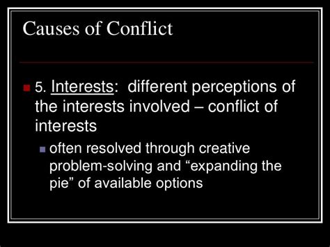 Causes Of Conflict General