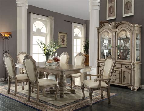 And speaking of seats, we have a wide selection of dining armchairs and side chairs, with either upholstered or wood seats, along with upholstered host. Acme | 64065 Chateau de Ville Formal Dining Room Set in ...