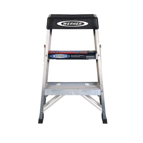 Werner 2 Ft H X 17 In W Aluminum Step Ladder Type Ia 300 Lb Capacity