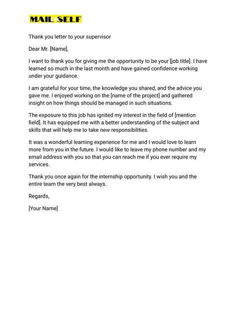 Post Internship Thank You Letter How To Templates And Examples Mail