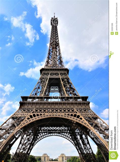 Eiffel Tower Under Blue Sky Paris France Stock Photo Image Of Metal