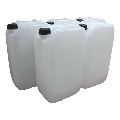 5 X 25 Litre Natural Hdpe Stackable Jerry Can Drum Container 950g 60mm