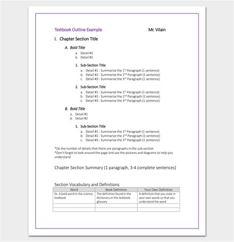 chapter outline template