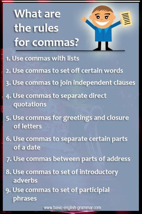 What Are The Rules For Commas English Grammar Grammar Rules Comma