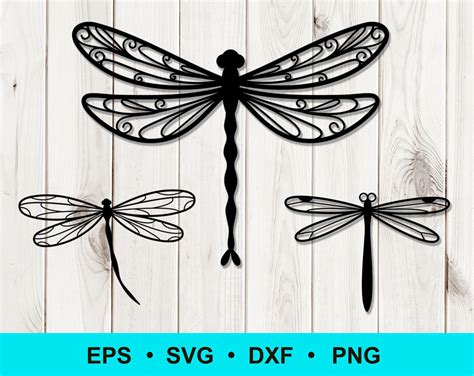 Dragonfly Svg Dxf Png Eps Files Dragonfly Clip Art Etsy