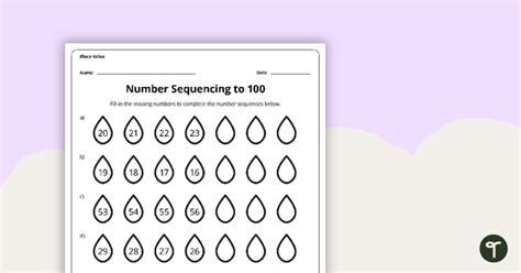 Sequencing Numbers To 100 Worksheets