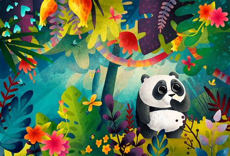 Color book on Behance | Panda artwork, Picture books illustration, Illustration art