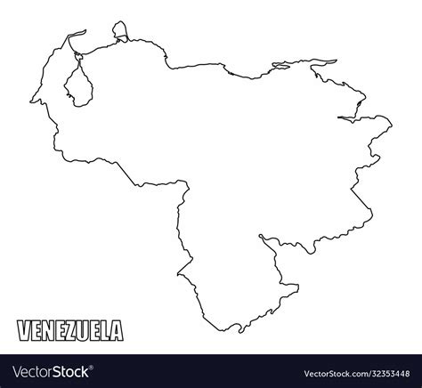 Venezuela Outline Map Royalty Free Vector Image