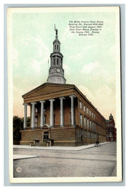 Reading Pa Berks County Courthouse Pennsylvania C1920 Postcard Z56 Ebay