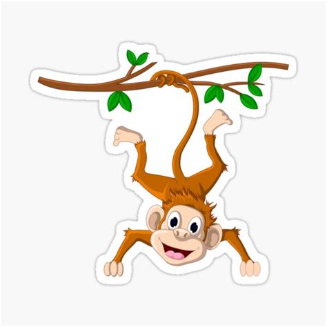 Hanging Monkey Adorable Monkey Cute Monkey Ts Sticker For Sale