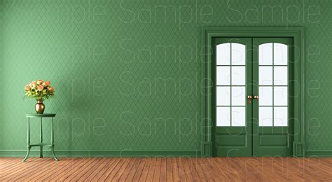 Background For Zoom Empty Room With Solid Green Wall