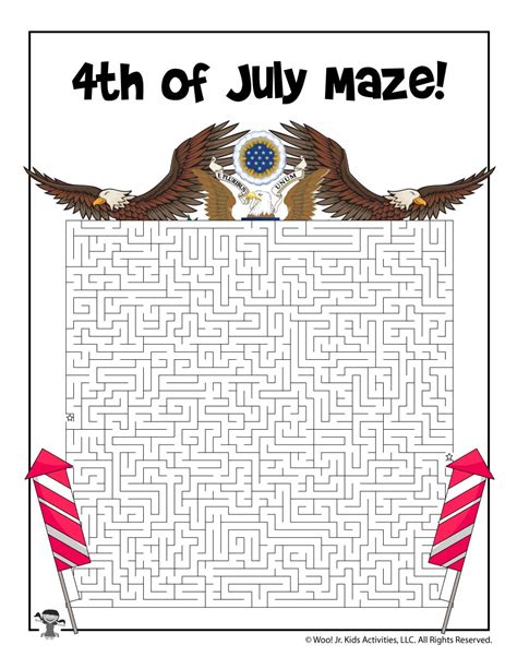4th Of July Maze To Print Woo Jr Kids Activities Childrens