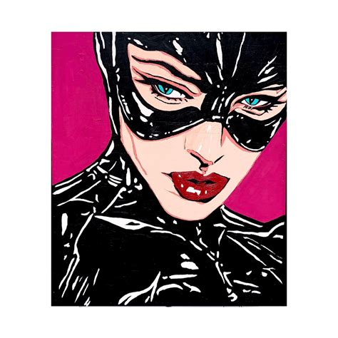 Original Pop Art Dc Comics Catwoman Female Portrait Etsy
