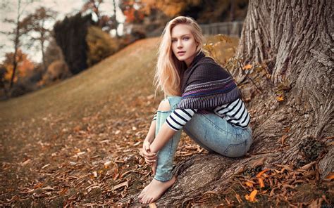 Wallpaper Trees Forest Women Outdoors Model Blonde Depth Of Field Long Hair Blue Eyes