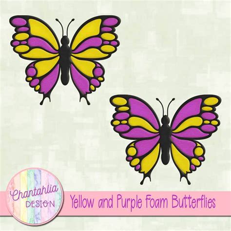 Free Yellow And Purple Foam Butterflies