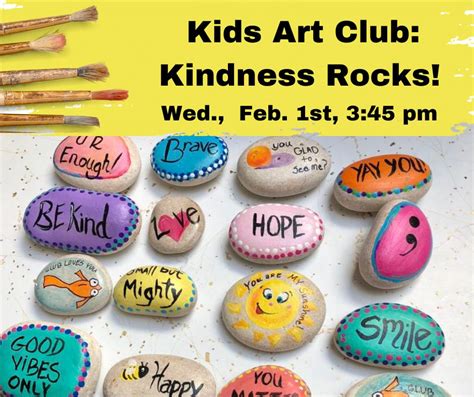 Kids Art Club Kindness Rocks Tonganoxie Public Library