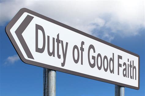 Duty Of Good Faith Highway Sign Image