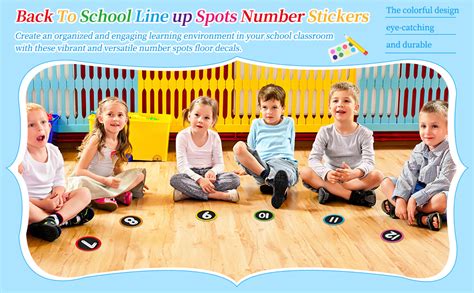 Whatsign 36pcs Number Spot Markers Stickers Line Up Spots For Classroom