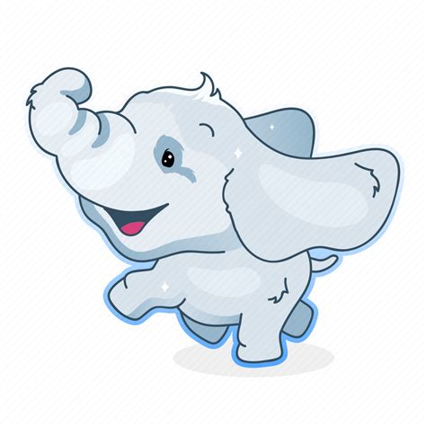 Kawaii Elephant Happy Smiling Enjoying Illustration Download On
