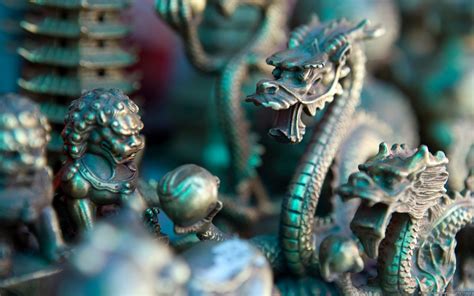 Green Dragon Figurine Chinese Dragon Dragon Hd Wallpaper Wallpaper