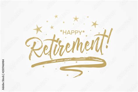 Vecteur Stock Happy Retirement Card Banner Beautiful Greeting Poster