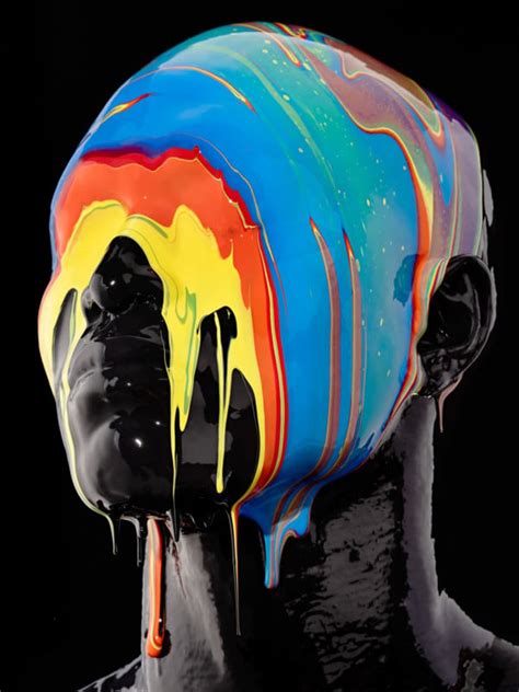 Striking Portraits Of People Covered In Thick Layers Of Multi Colored Paint