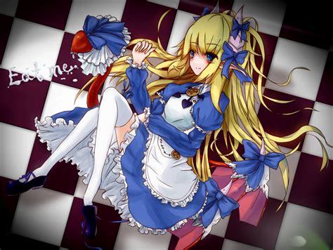 Alice Wonderland Alice In Wonderland Blonde Hair Blue Eyes Blush Dress Long Hair Ribbons Tagme