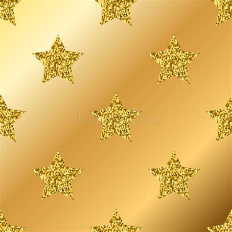 Vector Golden Glitter Stars Seamless Pattern Stock Vector