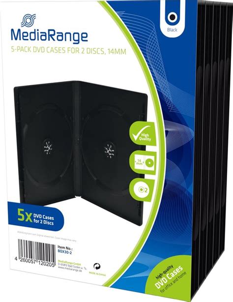 Mediarange Dvd Videobox 14mm 2 Disc Zwart 5 Stuks