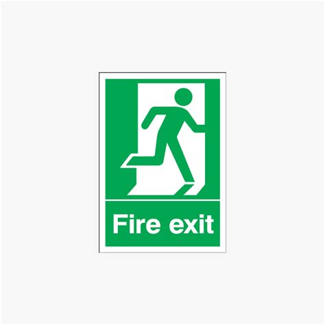 Fire Exit Running Man Right Self Adhesive A4 Signs Safety Sign Uk