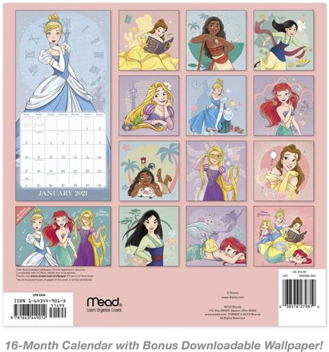 Please note that our 2021 calendar pages are for your personal use only we also have a 2021 two page calendar template for you! Disney Princess new monthly wall Calendar 2021 - YouLoveIt.com