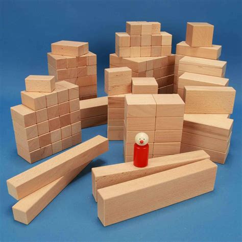 Set Of 140 Large Wooden Building Blocks Wooden Blocks For Beginners