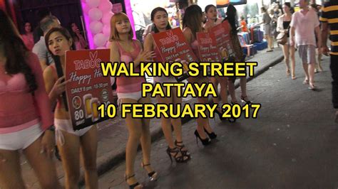 Pattaya Walking Street Thailand 9pm 10th Feb 2017 Walk Starting From Pier Youtube