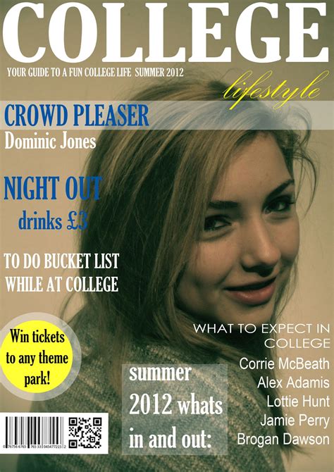 College Magazine Contents Page Cover Page