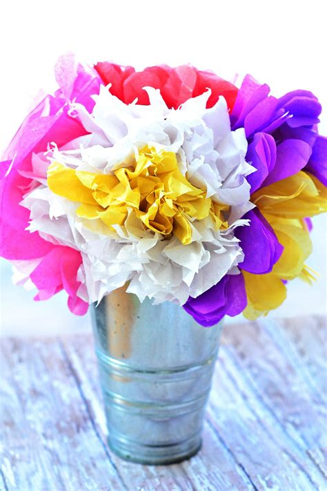 In order to make all of these different flowers, you'll need supplies such as tissue paper, scissors, floral wire, and an adhesive. 6 Easy Tissue Paper Crafts | HGTV's Decorating & Design ...