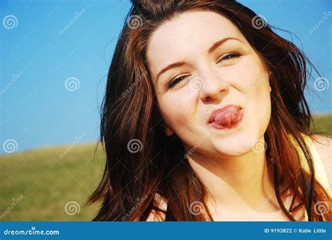 Woman Sticking Her Tongue Out Royalty Free Stock Image CartoonDealer