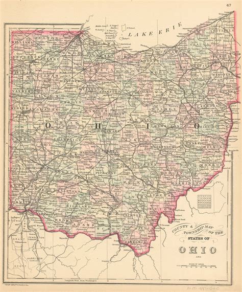 County Township Map Of The States Of Ohio Barnebys