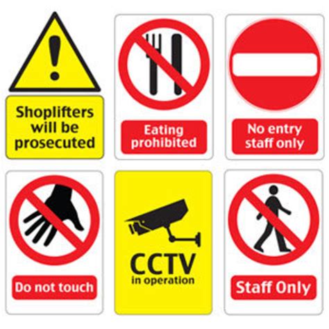 Safety Signs And Traffic Control Laminated A4 No Entry Staff Only Warning