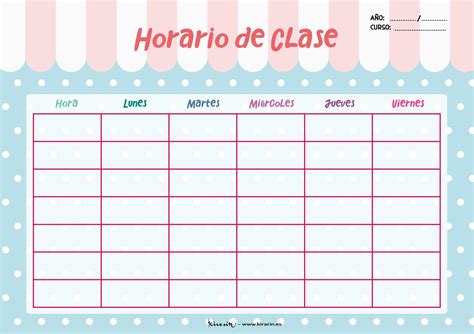 Horarios De Clases Para Editar En Word Variaciones Clase