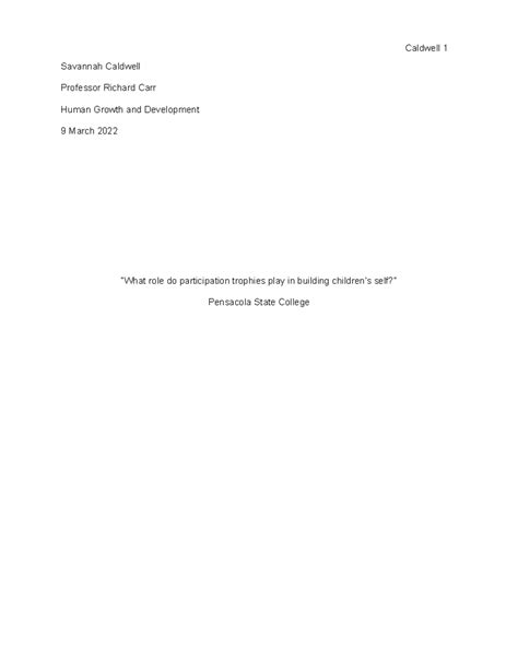 Human Growth Development Essay - Savannah Caldwell Professor Richard