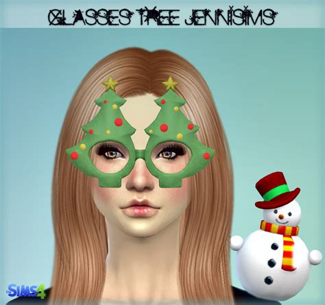 Jennisims Downloads Sims 4 New Mesh Accessory Glasses Tree Christmas